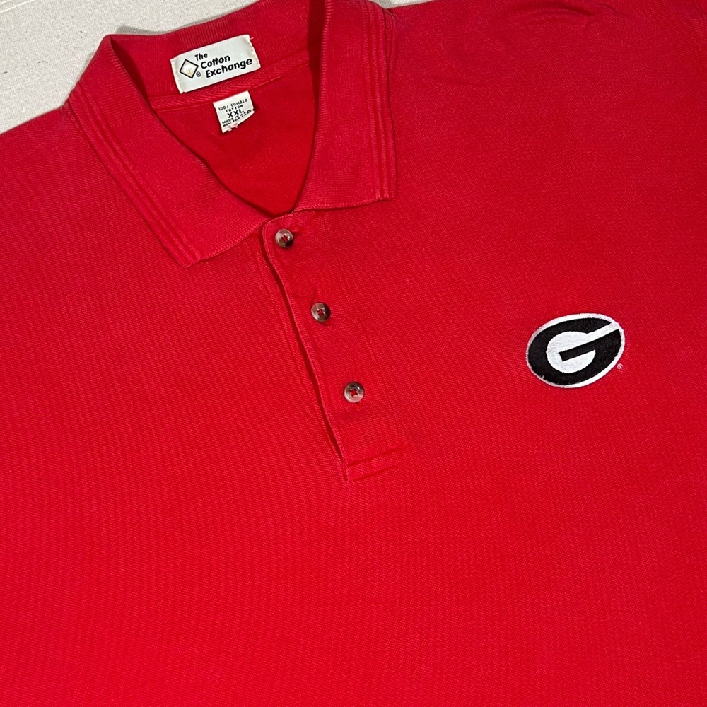 Vintage Cotton Exchange Georgia Bulldogs Polo Shirt XXL Red Made‎ in USA 90s SEC